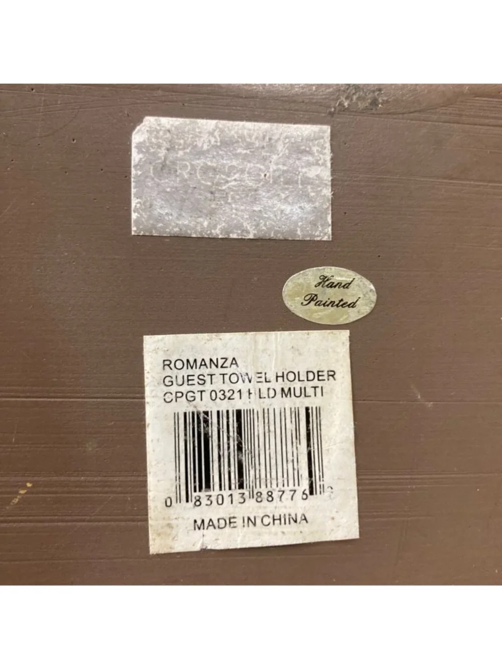Croscill Romanza Guest Towel Holder Or Vanity Tray Hand-Painted Faux Marble
